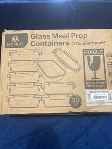 lot 75821 image: MCIRCO GLASS MEAL PREP CONTAINERS 8 PACK 30 oz