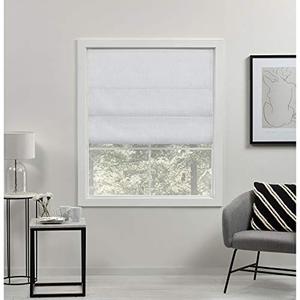 lot 26557 image: Exclusive Home Curtains Acadia Total Blackout Roman Shade, White  (31 x 64)