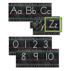lot 26558 image: Chalkboard Brights Alphabet Line Bulletin Board Set