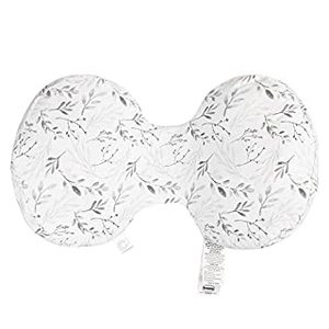 lot 26562 image: Boppy Side Sleeper Pregnancy Pillow with Removable Jersey Pillow Cover  Gray Falling Leaves  Compact, Stay-Put Design  Prenatal and Postnatal Positioning (B08MW644QP)