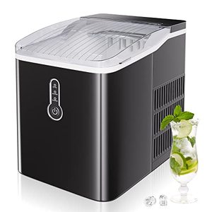 lot 26842 image: Electactic Ice Maker Countertop, Efficient Easy Carry Ice Maker, Self-Cleaning Ice Maker with Ice Scoop & Basket, 9pcs 8mins 26.6Lbs Per Day for HomeOfficeKitchen, Black