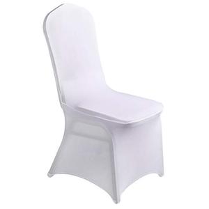 lot 26873 image: Spandex Chair Cover Stretch Slipcovers for Wedding Party, Dining Banquet Chair Decoration Covers by LZY, White  (50pcs)