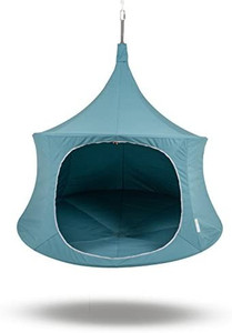 lot 26877 image: TreePod Lounger 6-Foot Hanging Daybed, Slate Blue