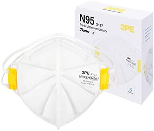 lot 26891 image: 3PE N95 Respirator 5-Ply White Masks Protection Against PM2.5 Particles, NIOSH Approved(TC-84A-9278), Filter Efficiency95%, Made in USA  (25 count)