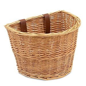 lot 26897 image: ProsourceFit Wicker Front Handlebar Bike Basket Cargo, Light brown   (13 x 9 x 10.5)