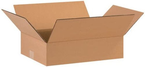 lot 26904 image: Aviditi 16124 Flat Corrugated Cardboard Box 16 L x 12 W x 4 H, Kraft, for Shipping, Packing and Moving (Pack of 25)