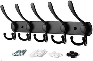 lot 26908 image: Wall mount coat hooks, White  (Stock photo is different from actual product)