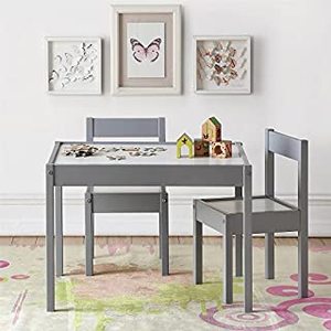 lot 27209 image: Baby Relax Hunter 3-Piece Kiddy Table & Chair Kids Set Gray and White