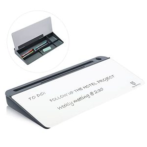 lot 27222 image: Small Desktop Glass Whiteboard Dry-Erase-Board - Computer Keyboard Stand White Board Surface Pad with Drawer, Desk Organizers with Accessories for Office, Home, School Supplies