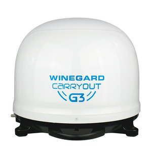 lot 27252 image: Winegard Carryout G3 Portable Automatic Satellite TV Antenna, White Dome for RVs, Trucks, Tailgating, Camping and Outdoor