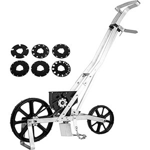 lot 28305 image: VEVOR Garden Seeder, Metal Precision Garden Push Seeder with 6 Seed Plates, Walk-Behind Row Crop Planter, Manual Garden Lawn Spreader for Sowing Seeds, Backyard Agriculture for Various Seeds