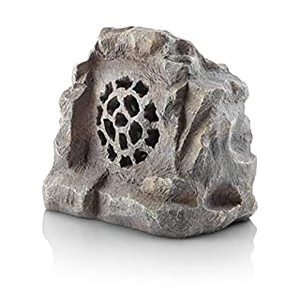lot 28326 image: Alpine Corporation Waterproof Bluetooth Solar-Powered Outdoor Wireless Rock Speaker, Gray (B01EZGLJJU)