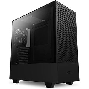 lot 28338 image: NZXT H510 Flow CA-H52FB-01, Compact ATX Mid-Tower PC Gaming Case, Perforated Front Panel, Tempered Glass Side Panel, Cable Management System, Water-Cooling Ready, Black
