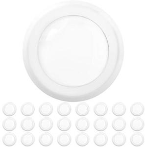 lot 28343 image: Sunco Lighting 24 Pack 56 LED Disk Lights Flush Mount Ceiling Light Fixture Recessed 3000K Warm White, 80W Equivalent 12W, 850LM, Dimmable Low Profile Surface Mount ETL & Energy Star Listed