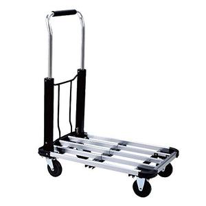 lot 28364 image: Platform Cart Foldable Push Cart Aluminum Adjustable Length Dolly Cart with 4-Wheel,330-LB Capacity