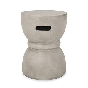 lot 28366 image: Christopher Knight Home 312769 Norman Outdoor Contemporary Lightweight Accent Side Table, Concrete Finish