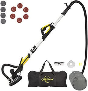 lot 28367 image: Drywall Sander with Vacuum, Labor-Saving Handle and Unique Fixture for Ceiling Sanding, Electric Drywall Sander with LED Light, ETL Listed, CUBEWAY   (Appears used)  (SOLD AS IS)