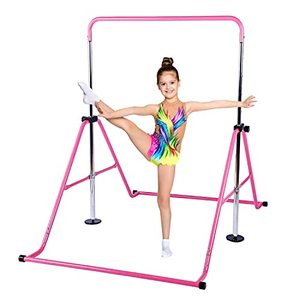 lot 28375 image: Tepemccu Expandable Gymnastics Bars, Adjustable Height Gymnastic Horizontal Bars, Junior Training Bar Children Folding Training Monkey Bars for Kids