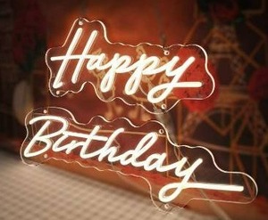 lot 28785 image: Happy Birthday Neon Sign