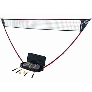 lot 29227 image: Zume Games Portable Badminton Set with Freestanding Base Sets Up on Any Surface in Seconds - No Tools or Stakes Required