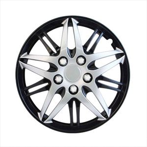 lot 29233 image: Pilot Automotive WH544-14C-BLK 14 Inch Universal Fit Wheel Covers Formula Series Black and Chrome   (Set of 4)