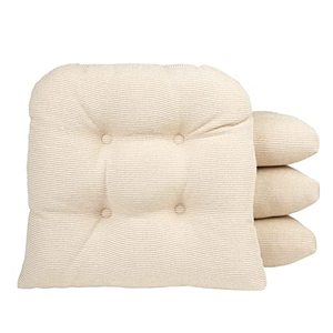 lot 29249 image: Klear Vu Saturn Non-Slip Tufted Universal Chair Cushions for Dining Room, Home Office, Nursery, and Sun Porch, 4 Pack, Natural 4 Count