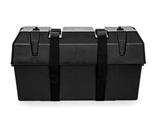 lot 29257 image: Camco Heavy Duty Double Battery Box with Straps and Hardware - Group GC2  Safely Stores RV, Automotive, and Marine Batteries  Measures Inside 21-12 x 7-38 x 11-316  (55375)