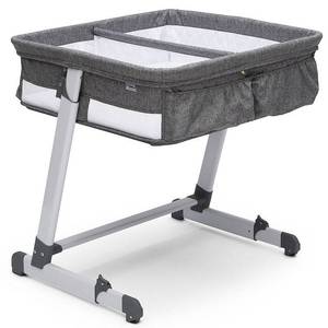 lot 29261 image: Delta Grey Bedside Baby Bassinet Bedside Sleeper For Twins