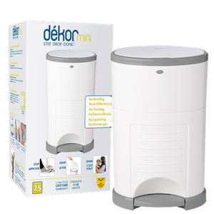 lot 29289 image: Dekor Mini Hands-Free Diaper Pail, White