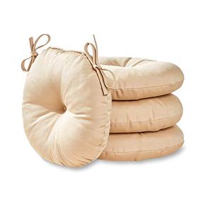 lot 53493 image: South Pine Porch AM6817S4-STONE Solid Stone 18-inch Round Outdoor Bistro Chair Cushion  (Set of 4)