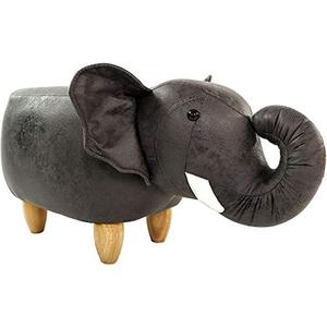 lot 53528 image: CRITTER SITTERS 15-in Seat Height Dark Gray Elephant Animal Shape Ottoman Furniture for Nursery, Bedroom, Playroom, Living Room Decor, Dark Graytan