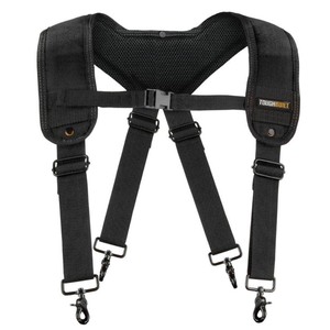 lot 23335 image: Universal one-size-fits-all Black Comfort Padded Suspenders with ClipTech attachment points and rugged construction Retail $20.99