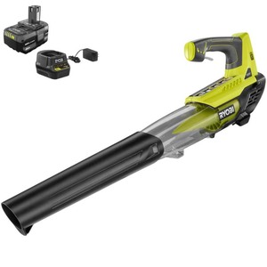 lot 23347 image: Ryobi P2180 ONE 100 MPH 280 CFM Variable-Speed Cordless Leaf Blower with Battery &amp Charger -Retail $159.00