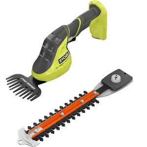 lot 23350 image: RYOBI 18V ONE Cordless Battery Grass Shear and Shrubber Trimmer (Tool-Only) -Retail $77.99
