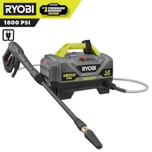 lot 23351 image: RYOBI 1800 PSI 1.2 GPM Cold Water Electric Pressure Washer -Retail $135.00
