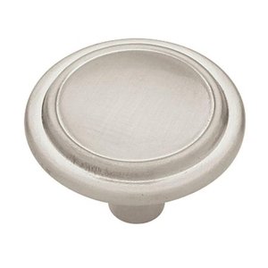 lot 23392 image: Brainerd & Liberty Hardware 272170 1.25 in. Round Cabinet Knob Satin Nickel - Pack of 10. Retail $ 20.98