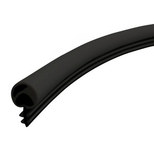 lot 23396 image: Frost King 12 in. x 12 in. x 81 in. Elite Black Lifetime Bulb Shape Door Weatherseal Replacement. Retail $ 13.91