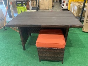 lot 23405 image: Brown Wicker Patio Table 47� L x 30 W x 27� H