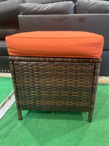 lot 23406 image: Brown Wicker Ottoman 16 L x 16� W x 18� H