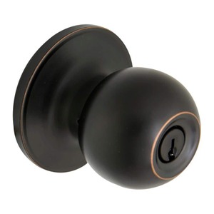 lot 23408 image: Defiant Simple Series Ball Aged Bronze Keyed Entry Door Knob. Retail $ 10.67