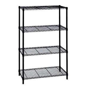 lot 23437 image: HDX Black 4-Tier Metal Wire Shelving Unit (36 in. W x 54 in. H x 14 in. D). Retail $ 64.98