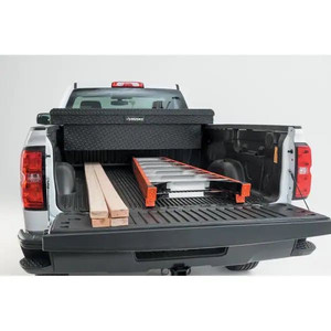 lot 23419 image: Husky 71.36 in. Matte Black Aluminum Full Size Crossbed Truck Tool Box Retail $389.00
