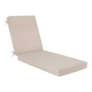 lot 23429 image: Hampton Bay 24.75 in. x 76 in. CushionGuard Outdoor Chaise Lounge Replacement Cushion in Putty -Retail $99.99