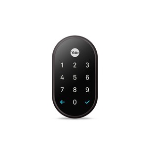 lot 23447 image: Nest x Yale - Smart Lock Bluetooth Replacement Deadbolt with AppKeypadVoice Assistant Access - Black Suede. Retail $ 279.00