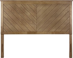 lot 23358 image: StyleWell Fergus Patina Finish Queen Bed with Chevron Slats (61.18 in. W x 48 in. H) Retail $399.00