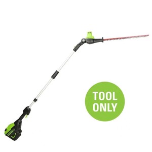 lot 23389 image: Greenworks PRO 20 in. 60V Battery Cordless Pole Hedge Trimmer (Tool Only) Retail $ 199.00