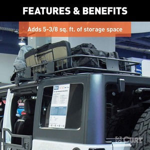 lot 23431 image: CURT 18117 21 x 37-Inch Roof Rack Extension for CURT Rooftop Cargo Carrier 18115 -Retail $94.99