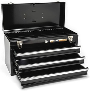 lot 23454 image: Gear Wrench - 20 in. 3-Drawer Steel Tool Box in Black -Retail $ 73.70