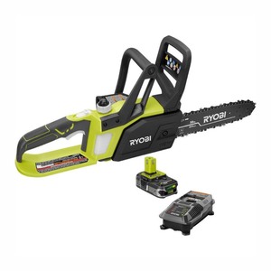 lot 23440 image: ONE 18V 10 in. Cordless Battery Chainsaw with 1.5 Ah Battery and Charger. Retail $ 149.00