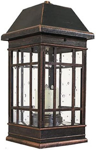 lot 26923 image: Smart Solar 3960KR1 San Rafael II Solar Mission Lantern Illuminated by 2 High Performance Warm White LEDs In The Top and One Amber LED in the Pillar Candle